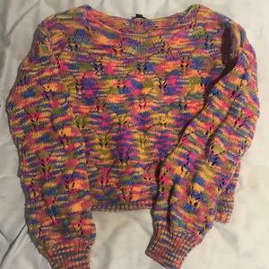 multi-colored knit cropped sweater
